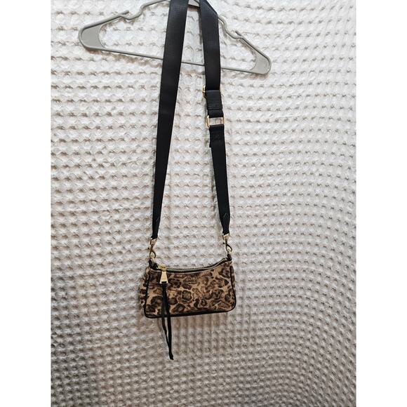 Suede leopard print Aimee Kestenberg crossbody bag - Picture 1 of 3